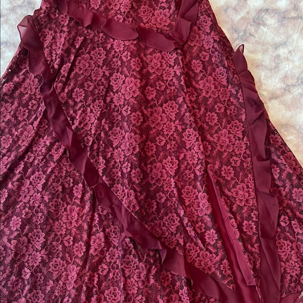 Sundance Burgundy Lace Dress - Picture 5 of 14